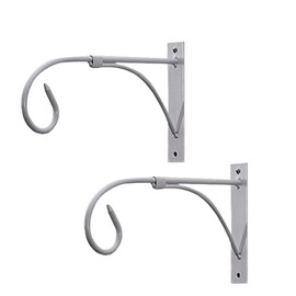 ALI2 Wall Mount Hook Made of Iron Holder Plant Holder Hanging Basket Holder 2 Packs 27 cm x 15.5 cm Wall Mount Hook Wall Mount Hook for Flower Pot Indoors, White