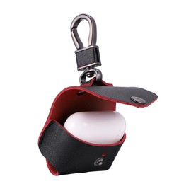 SHINEOFI Luxury Leather Earphone Case Cover with Keychain Protective Pouch for Wireless Charging Box Snap Closure Design Compatible with Pro Black