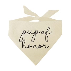 Pup of Honor | Maid of Honor| 100% Unbleached Cotton Triangle | Made in USA | Wedding Engagement Announcement Photoshoot Prop | Bridal Shower Gift | Party | Natural One Size (952)