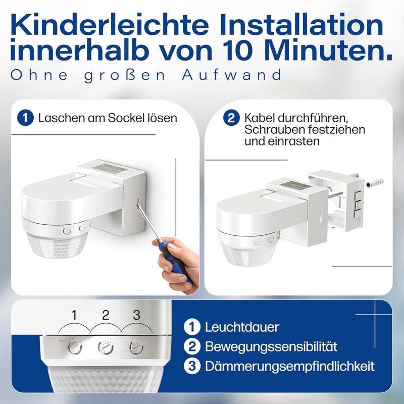 HUBER Motion 100 Infrared Motion Sensor 360° with 4 Sensors