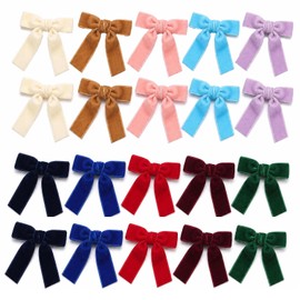 Velvet Ribbon Hair Bows 20pcs Bow Clips Accessories for Teen Toddler Girls