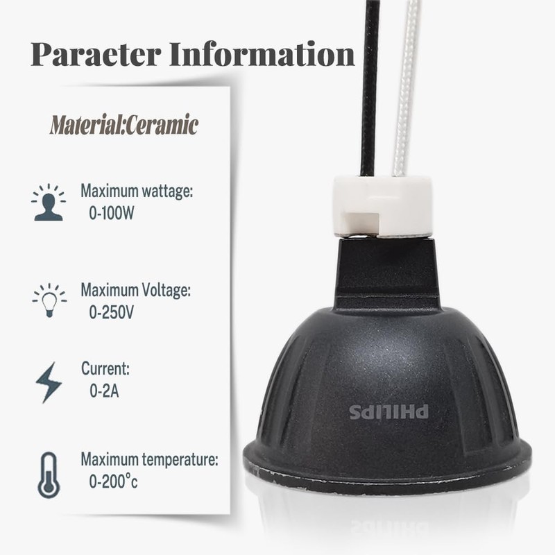 ECHENLED MR16 Socket, GU5.3 Socket, LED Halogen Lamp Ceramic Wire