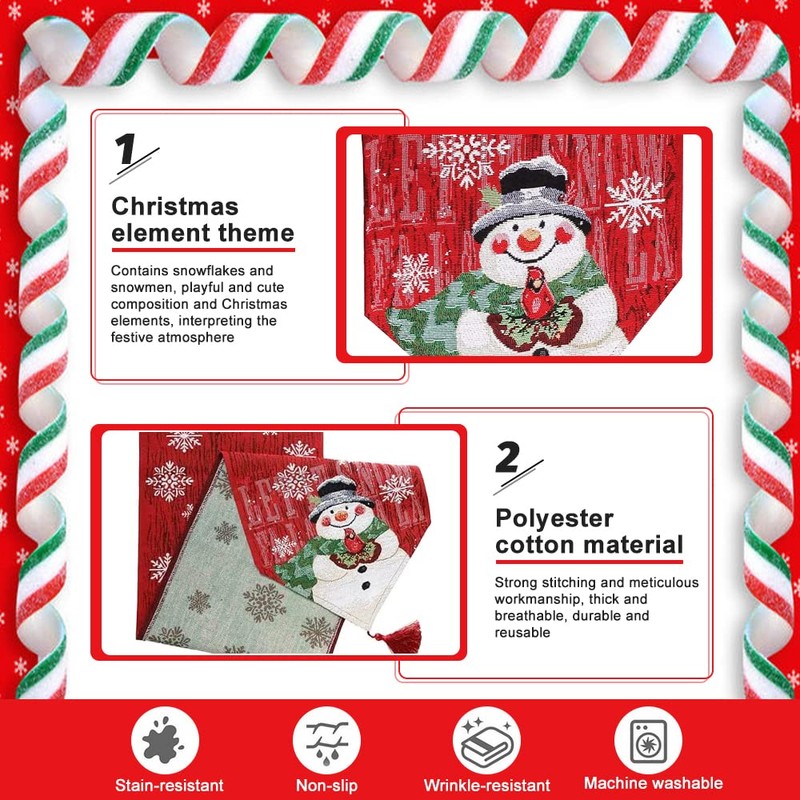 TANCUDER Christmas Table Runner Red Christmas Table Cloth Tablecloth Rectangular