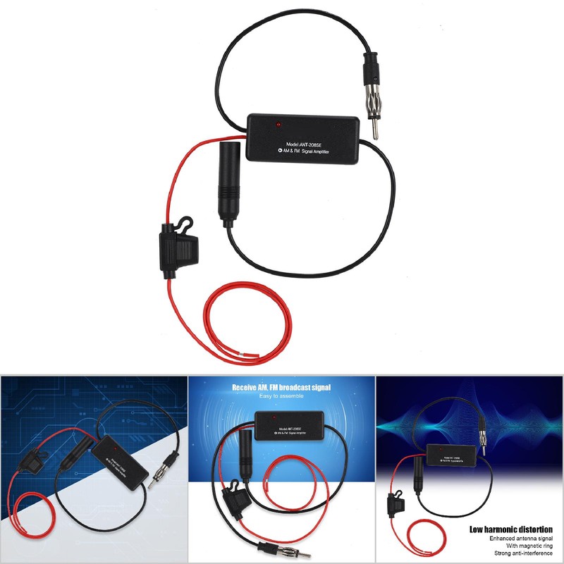 AM FM Radio Antenna Amplifier with Magnetic Ring and Strong