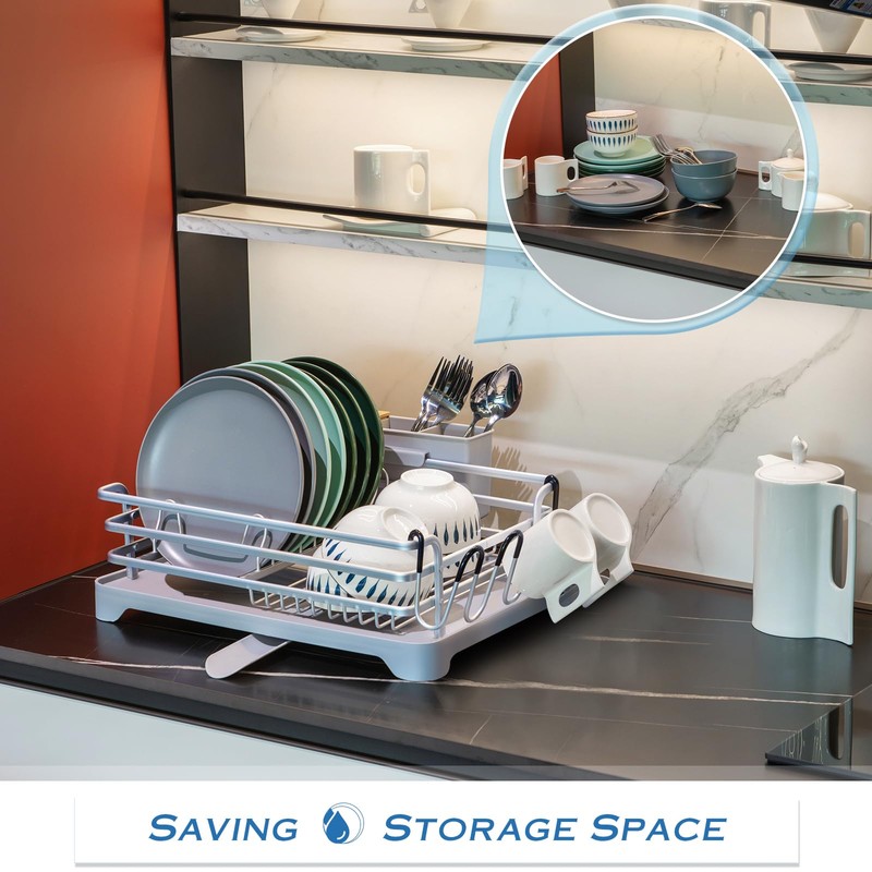 BRIAN & DANY Aluminum Dish Drying Rack, Dish Racks for