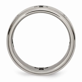 Solid Titanium Men's Celtic Knot Irish Claddagh Cross Cut Out Diamond 7mm Matte Brushed Finish/Wedding Band Ring Size 11.5 (.05 cttw.)