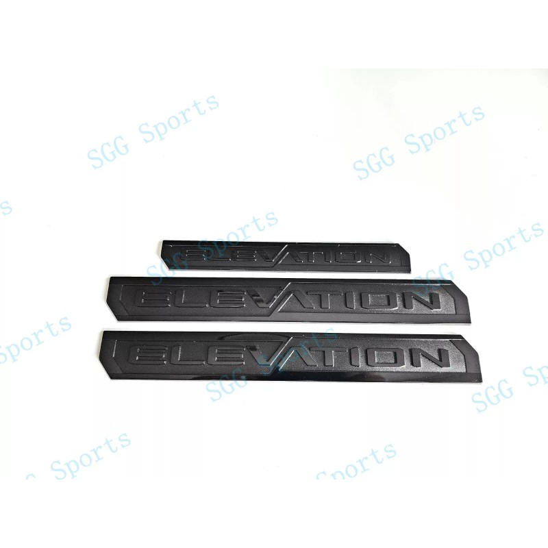 GMC 3PCS Gloss Black Door Rear Elevation Emblem Badges Fit