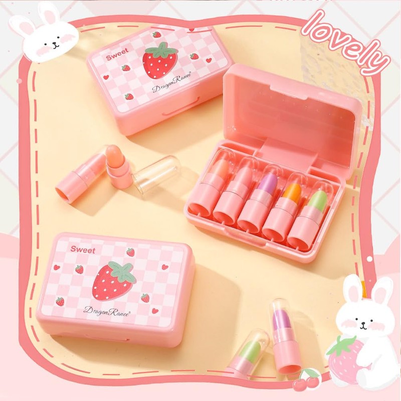 Cute Warm Change Lipstick Set Fruit Mini Set of 5