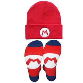 Novelty Socks Beanie Winter Warm Knit Hat, Funny Socks Beanie for Adults, Adolescents (US, Age, 9 Years, Big Boys, Red)