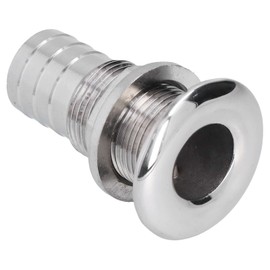 On-board Outlet Fitting 316 Stainless Steel Boat Passage Drain Connection Fittings Straight Drain Marine Thru Hull Fittings Drain Joint for 1 Inch Hose Water Drain Plug
