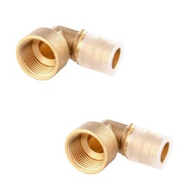 2-Pack GUOFIS PEX A Expansion Brass Fittings,3/4"x1/2" PEX-A Female Elbow Adapter Only for Pex-a Tubing(ASTM F1960)(PEX1960104)