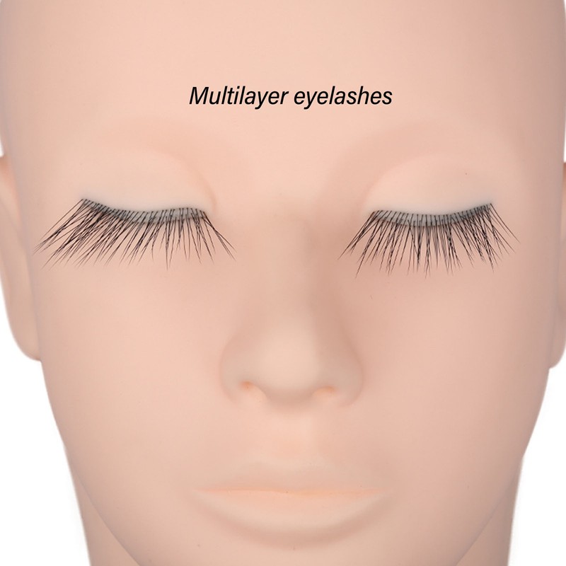 Eyelash Mannequin Head 3 Layers High Density Lash Extension Makeup