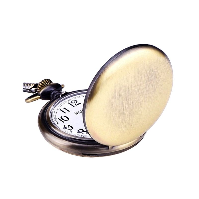 Mudder Classic Smooth Vintage Steel Mens Pocket Watch Xmas(Bronze)
