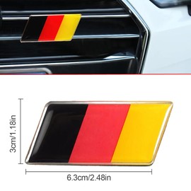 QEDBOJE Pack of 2 Germany Flag Aluminium Badge Grid Emblem Universal Car Sticker Decoration