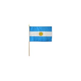 12"x18" Argentina Stick Flag Wood Staff