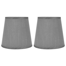 Natudeco 2Pcs Indoor Lamp Shade Table Lampshade Fabric Light Shade E14 Cloth Lamp Cover Home Decoration for E14 Chandeliers Table Lamps and Floor Lamps(Gray)