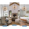 3WWWUEE 18'' Boho Wood Beaded Chandelier - Black Sphere 6-Light