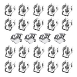 SyiXute 24 Pcs Simplex Clamps,M3 Wire Rope Clamp,Stainless Steel Single Bolt Cable Clamp for 3mm Rope