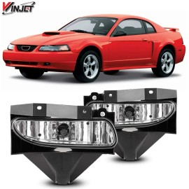 Stealth by Winjet WINJET OE-Style Fog Lights - CRYSTAL CLEAR LENS - Fits 1999-2004 Ford Mustang