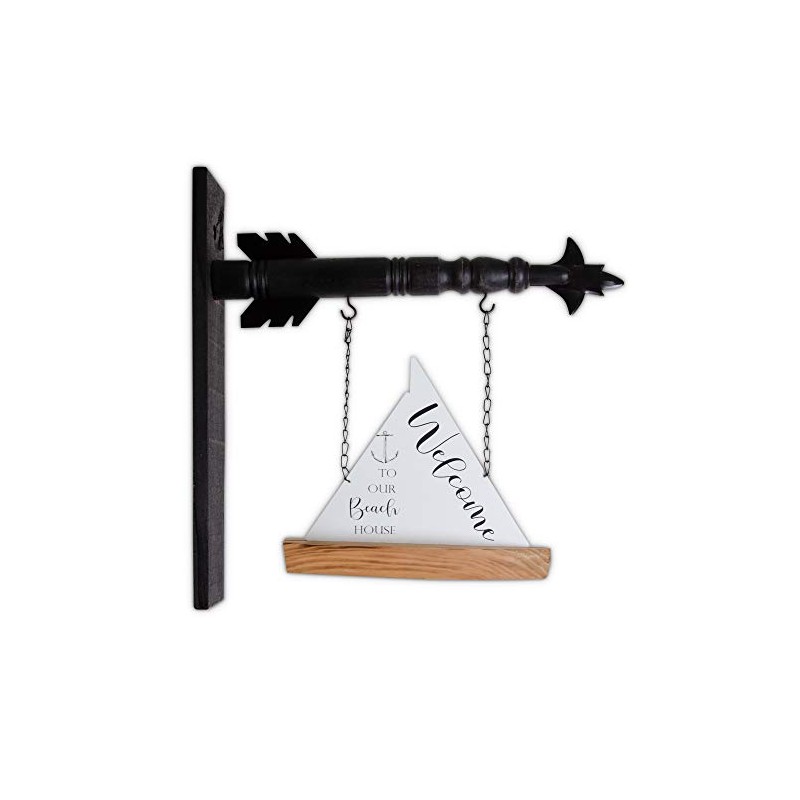 K&K Interiors 17080F-AR 10.5 Inch Enamel & Wood Sailboat Arrow