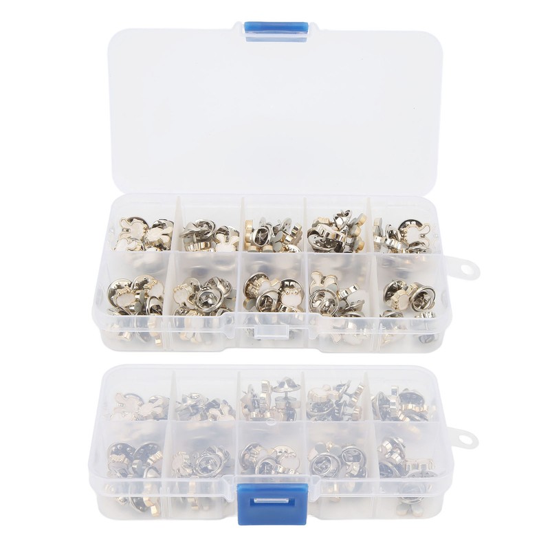 3 Boxes 150pcs Brooch Buttons White Rabbit Head Shape Detachable