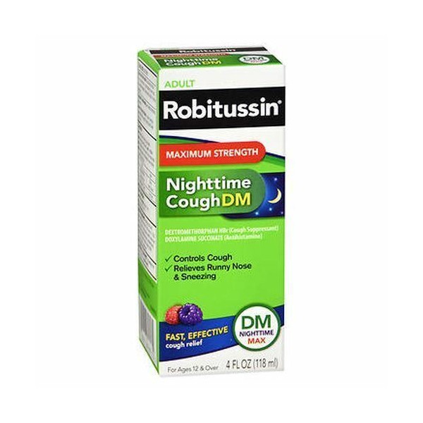 Robitussin Adult Nighttime Cough DM Liquid Maximum Stre