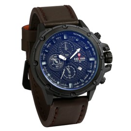 JewelryWe Mens Analog Display Quartz Watches Water Resistant Multifunctional PU Leather Band Outdoor Wristwatch