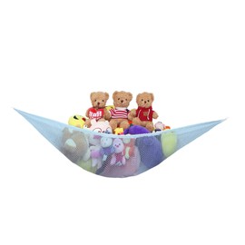 JAMES Large Toy Hammock With Net & Durable Hooks Ideal For Childs Bedroom Toy Storage | Toy Hammock For Stuffed Animals | Teddy Hammock | Teddy Storage | Soft Toy Storage | Teddy Hammock (Blue)