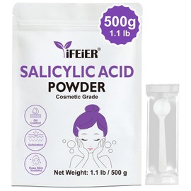 iFEiER Pure Salicylic Acid Powder | Cosmetic Grade Salicylic Acid 1.1 LB (500 g) | acido salicilico powder for DIY BHA Exfoliant, Hair & Industrial Use | Make Serum