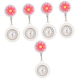 Kisangel Retractable Nurse Pocket Watch 5pcs Pocket Watch Nurses Watch Clip Watch Digital Watches Watches for Nurses Digital Pocket Watch Watch Telescopic Student Brooch Glass