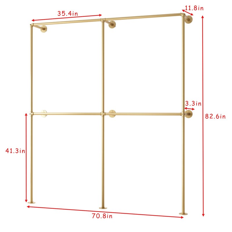 IronJiaZu Gold Wall Clothing Rack Wall Mount clothes Rack,Heavy Duty