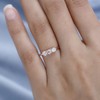 TJC Three Stone Ring White Cubic Zirconia CZ in Rose