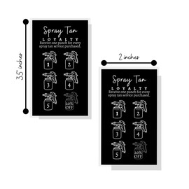 Spray Tan Loyalty Punch Reminder Card | 50 pk | Spray Tan Aftercare Client Instruction Cards Matches Intake Forms for Customers Rapid Tan 2x3.5”