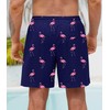 ERECT PEAK Men Flamingo Swimwear Summer Swim Trunk Liner Beach