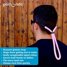 pamindo floating glasses strap for water sports & leisure - swimming sports spectacle strap/glasses holder for men, women & kids - floatable & grips securely