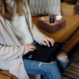 Mookundy Sofa Buddy Convenient Couch Cup Holder Couch Caddy Sofa Cup Holder Suede Brown