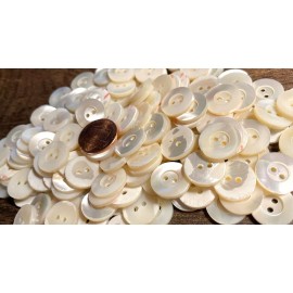 Unbranded 6 Fabulous Iridescent Cream Trocas Shell MOP Buttons 15mm Almost 5/8" 12760