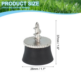 PATIKIL Golfball-Retriever Greifer, 3 Stück Golfball-Saugnapf-Greifer aus Zinklegierung Puttergriff-Picker-Upper-Werkzeug für Golfer Putter-Schwung-Griff-Zubehör, Schwarz