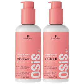 OSiS+ Crema Volumen Upload, 190 G (Paquete De 2) – Tratamiento Capilar Ligero Y Voluminizador – Acondicionador, Control Del Peinado Y Efecto Volumen – Protección Contra El Calor Del Secado
