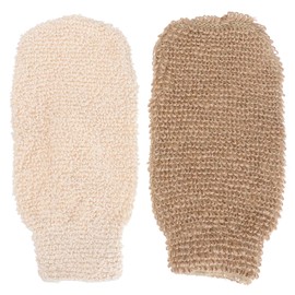 FOMIYES 2 guantes de baño de yute, exfoliantes para el cuerpo, guantes exfoliantes para el cuerpo, guantes de mano, exfoliante corporal natural para spa, exfoliación profunda