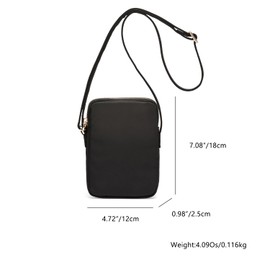 YONBEN Small Crossbody Purse Zipper Cell Phone Bag Mini Shoulder Purse Wallet Smart Phone Wallet with Credit Card Solts (Black-Nylon)