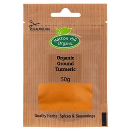 Organic Ground Turmeric 50g by Hatton Hill Organic | Rich, Earthy Flavour & Vibrant Colour | Perfect for Curries & Cooking