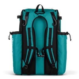 Boombah Catchers Superpack Bat Bag - 23-1/2" x 13-1/2" x 9-1/2" - Black/Teal - Holds 4 Bats - Backpack Version (no Wheels)