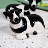 Salt and Pepper Shakers Dairy Cow Ceramic Black White Animal