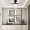 FRIXCHUR Small Crystal Chandelier Flush Mount Ceiling Light 3 Tiers