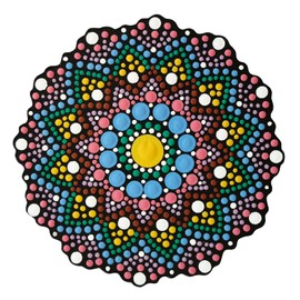 Aladine - Mandala Set 10cm in Dot Painting - Mandala Set with Mandala Stencil & Wooden Stand - 85498