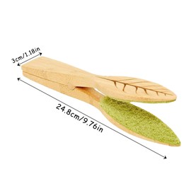 Molyorch Leaf Cleaning Tongs, Leaf Cleaning Tongs for Plants, Plants Leaf Cleaning Brush, Leaf Cleaning Brush with Wooden Handle, Cleans Both Sides of Leaves