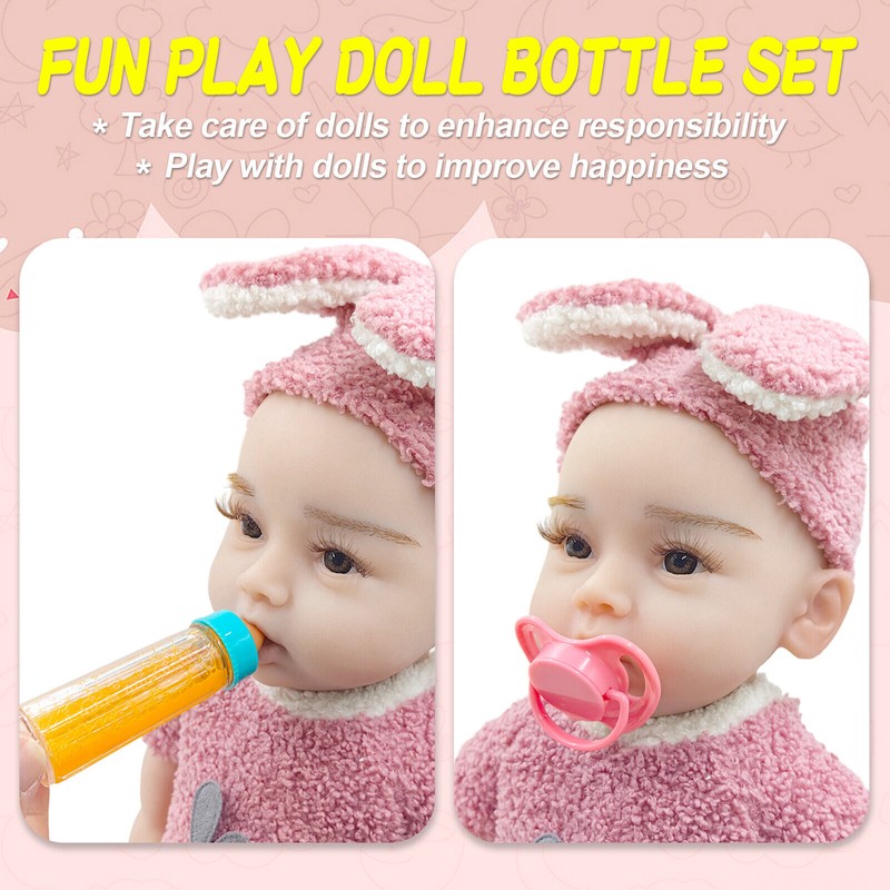 COSDOLLL Magic Disappearing Milk Bottle W/Pacifier, Pretend Play Feeding Toy