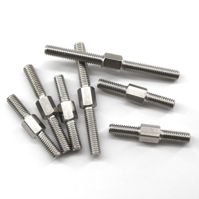 (4 Pieces) M12x100mm Hex Double End Threaded Stud With Right