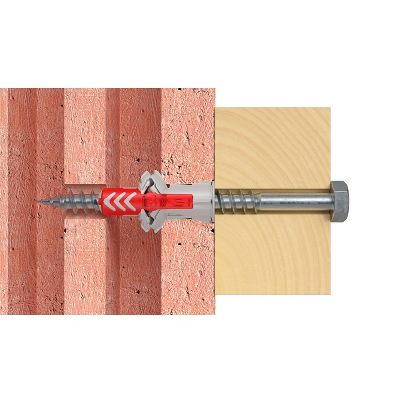 Fischer 537639 Dowel DUOPOWER, Grey/Red, 5 X 25 mm, Pack
